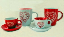 Tassen Herz Set 4-er  6-teilig