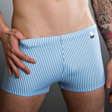 HOM Badehose Beach Fun Marine Chic Rayé Hipster von HOM Gr. 4 S blau gestreift