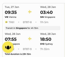 Flugticket Wien - Sydney