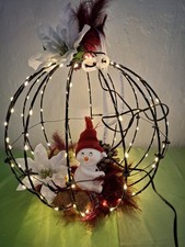 Weihnachten LED Leuchtkugel  Schneemann Dekoration Zum Hängen Selbstgebastelt