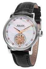 POLJOT INTERNATIONAL Automatik-Damenuhr Yakutia Schwarz/Perlmutt 2706.1330131