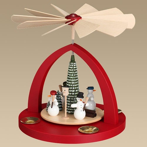 Tischpyramide schneemann bunt - tischpyramide,