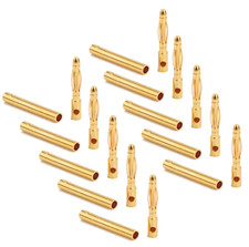 ✅ 10 Paar 2mm 2.0 mm Goldstecker Bananenstecker Stecker Buchse Vergoldet 20A ✅