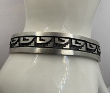 Sterling Silber Armreif Hopi Overlay Design, Handgefertigt, 26,3 Gramm, VINTAGE