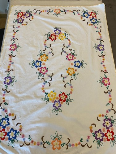 Vintage tischdecke leinen mit - vintage,