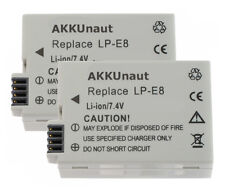2 x Akku für Canon EOS 550D, 600D, 650D, 700D, T2i, T3i, T4i - LP-E8