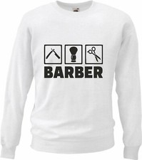 Sweatshirt BARBER - FRISEUR - FRISEUSE - BARBIER - FRISEURSALON in Weiß