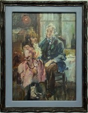 Lovis Corinth  - Umkreis "Großmutter mit ihrer Enkelin“ expressionistisches Bild
