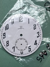 Omega Taschenuhr Zifferblatt - Glasemaille - Ersatzteil neu - aus Lager