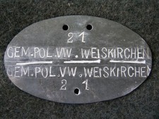 Erkennungsmarke Polizei 2. WK