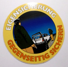 Werbe-Aufkleber Polizei Fahrzeugkontrolle Eigensicherung gegenseitig sichern 80s