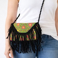 Schultertasche Fransen Clutch