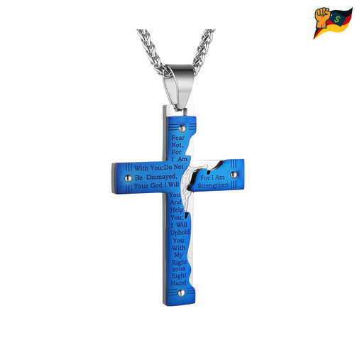 Edelstahl kreuz kette herren - edelstahl,