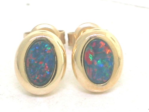 Opal ohrstecker 585 gelbgold - 585,