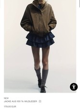 ZARA STUDIO Kleid LEDERJACKE JACKE AUS 100 % WILDLEDER  179€ GRL AKTUELLEKOLLEKT