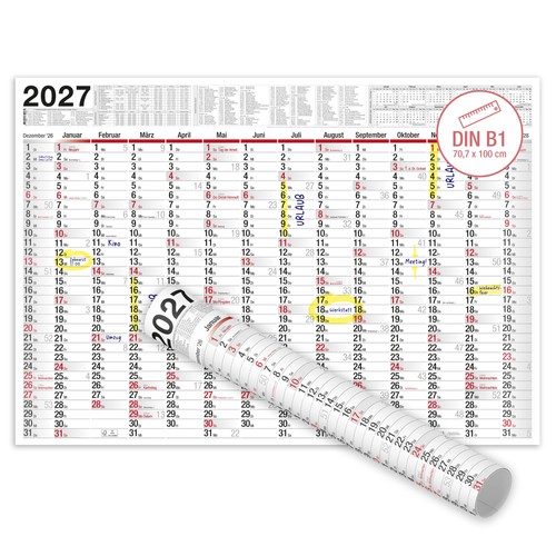 Wandkalender 2027 xxl - wandkalender,