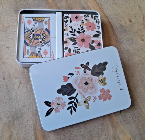 Spielkarten set blechdose - spielkarten, box