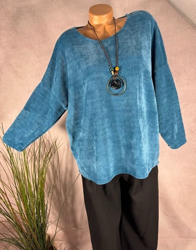 Damen shirt pulli velours - pulli, samt