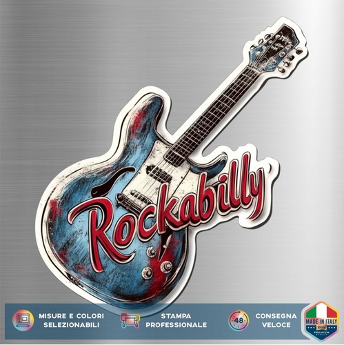 Rockabilly gitarre aufkleber - rockabilly,