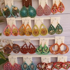 Ohrringe Handarbeit, Unikat, Holzohrringe verschiedene Formen, XXL und XL-Größe