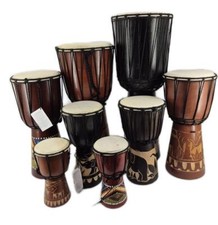 8 x Djembe Trommel Bongo Set B Ware 2 Wahl Kinder 50cm 40cm 30cm 20cm Holz SET01