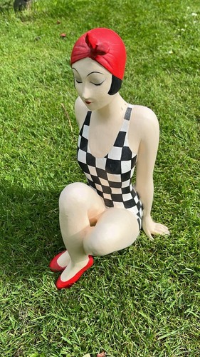 Vintage dekofigur badedame - vintage,