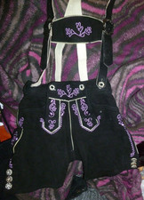 Trachtenlederhose Fuchs Trachtenmoden Wildleder schwarz ca. Gr. 32 wie neu