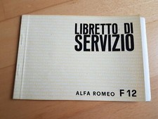 KUNDENDIENSTHEFT Service Book Libretto di servizio Alfa Romeo F12 1967