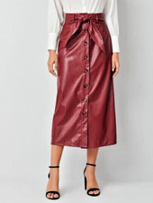 PU Lederrock Gr.L 40 42 mit Gürtel Leder Rock leichter Lack Glanz