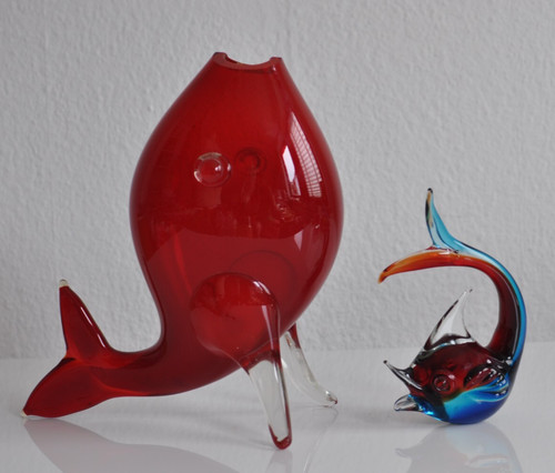 Murano glas fisch figuren - glas,