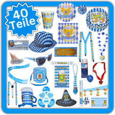 Oktoberfest Party bayrisches Deko Set Dekoration Wiesn Bayern Bavaria Blau Weiss