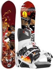 YES Snowboard Set Snowboardset FIRST POW 2024 inkl. NIDECKER SUPERMATIC white