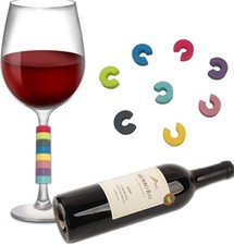 10er Set Markierung,Glasmarkierer Wein Glas Anhänger Trinkglas Markier