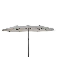 GREEN LOUNGE Doppel-Sonnenschirm mit Kurbelfunktion & Windauslass, UV80+, creme