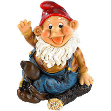 infactory Zwerg: Pfeifender Gartenzwerg "Peppi" (Gartendeko-Zwerg)