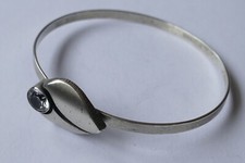 STEN & LAINE Finnland Armreif 925 Silber Bergkristall Vintage 70er bangle silver