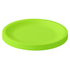 ENGELLAND 6 x Mehrweg Kunststoff-Teller Flach Plastikteller Picknick Hellgrün