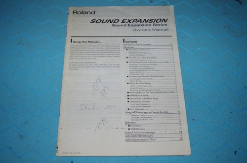 Roland sound expansion - roland, manual