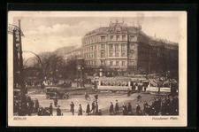 AK Berlin-Tiergarten, Potsdamer Platz mit Wintergarten-Variete und Strassenbahn 