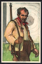 Künstler-AK J. E. Hugentobler: Schweizerischer Schützenverein 1924 