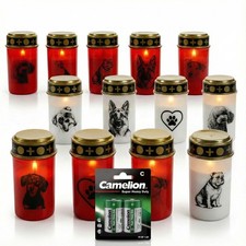 LED Grablicht Hund wetterfest batteriebetrieben Grabkerze LED Hunde Grabschmuck
