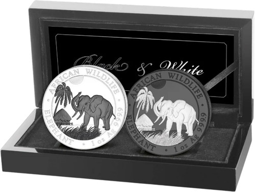 Silber somalia elefant black - elefant, &
