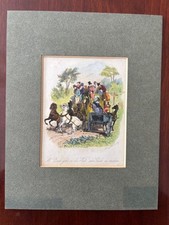 Handkolorierter Stahlstich 19. Jh. – „Mr. Pinch geht in die Welt“ – Dickens