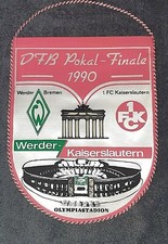 Orig. Wimpel DFB Pokal Finale 1990 SV Werder Bremen 1.FC Kaiserslautern Fußball 