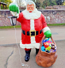 XXL Premium Weihnachtsmann lebensgross 185cm +Sack+Lampe Santa Garten Deko Figur