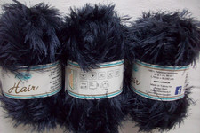 Hair Fransengarn von Rellana - 3x50 Gramm - dunkelgrau Farbe 81 - s. Bild