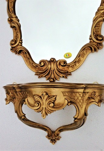 Wandspiegel mit konsole gold - mit,