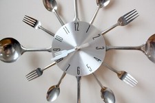 Küchenuhr, Wanduhr, Uhr, Küchenmotiv, Edelstahl, XL Version, wunderschön