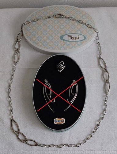 Fossil schmuck set kette und - fossil,