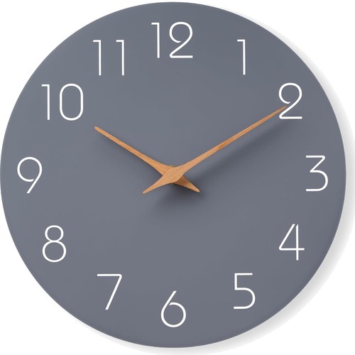 Wanduhr grau moderne holzleise - grau,
